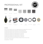 Kuva NiSi Professional Kit 100mm System V7:stä, jossa on ilmapuhallin, puhdistusliina, kantopussi, V7-pidike, sovitinrenkaat, CPL-suodatin, ND-suodattimet, korkki, värinäytteet, sisällysluettelo ja värimalleja.
