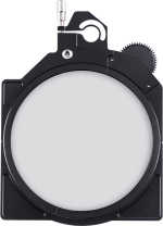 Close-up NiSi Cine Filter Rotating CPL TRUE COLOR 4x5.65" disc filter, black filter holder with circular CPL and gear adjustment wheel, designed for easy attachment to the camera lens.