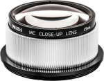 Close Up NiSi Close Up Lens Kit NC 49mm close up lens with metal brushed body and black rings with make, model and size information.