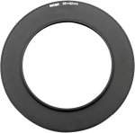 Musta pyöreä NiSi-sovitinrengas V5/V6/V7-pidikkeelle 52mm -suodinadapteri, jossa on leveä ulkokehä, on kuvassa valkoisella pohjalla.