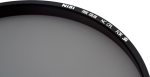 Lähikuva NiSi Filter Circular for S6 Circular Polariser True Colour CPL -levysuodin valkoista taustaa vasten, jossa osa mustasta reunasta valkoisella tekstillä.