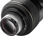 Close Up NiSi Close Up Lens Kit NC 49mm close up lens, highlighting detailed rings, markings and clear reflections in the lens glass.