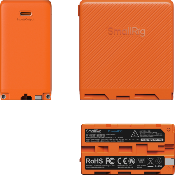 800q-04_127880 SmallRig 4576 USB-C Rechargeable Camera Battery NP-F970 (oranssi)