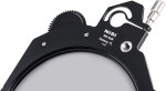 Close-up NiSi Cine Filter Rotating CPL TRUE COLOR 4x5.65" disc filter, highlighting the circular filter, adjustment wheel and metal locking mechanism against a plain background.
