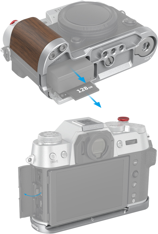 SmallRig 4735 Wooden L-Shape Grip for Fujifilm X-T50 Silver