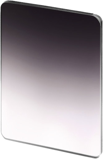 The NiSi Cine Filter Nano IR GND V-Soft 4x5.65" 0.3 disc filter is a rectangular glass photo filter with a gradient from top dark to bottom bright.