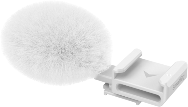SmallRig 4734 Cold Shoe Adapter with Furry Windscreen for Sony ZV series cameras (white)