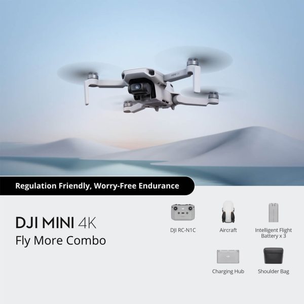 DJI Mini 4K + RC-N1 ohjain + Fly More Combo -drone