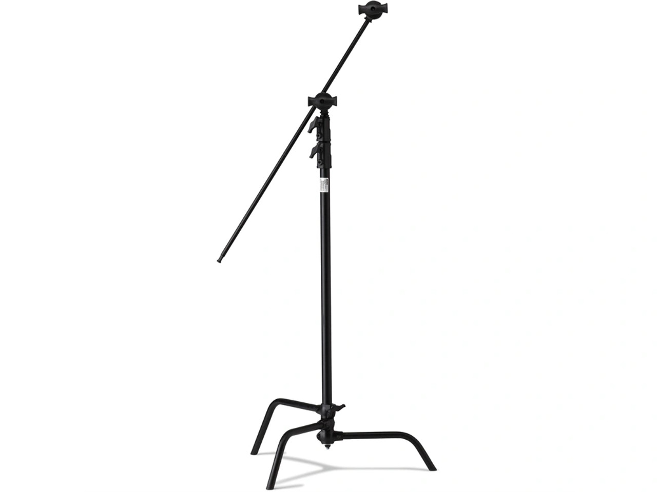 Kupo CS-40MKB 40" C Stand with Sliding Leg Kits -jalustan musta väri näkyy valkoista taustaa vasten.