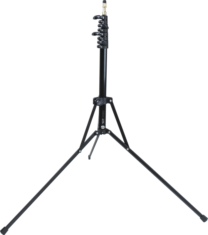 KUPO 021R Two-In-One Multi Stand is a black, tripod photographic light stand with folding legs and adjustable height, shown fully extended on a white background.