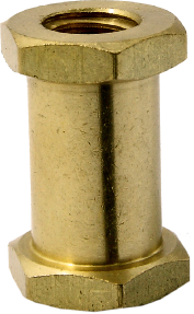 Kupo KS-015 Double Female Thread Camera Stud on messinkinen kuusikulmainen kiinnike, jonka molemmissa päissä on kierteitetyt reiät ja joka on ihanteellinen komponenttien kiinnittämiseen tai välikappaleiden asentamiseen mekaanisissa tai elektronisissa kokoonpanoissa.