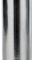 Lähikuva Kupo KS-074 Long Double Stud 5/8", kiiltävästä, lieriömäisestä metallisesta liittimestä, jossa on reikiä ja uria ja joka on suunniteltu turvalliseen kiinnitykseen ammattimaisissa valaistus- tai takilointiasennuksissa, kuvattuna tavallista taustaa vasten.
