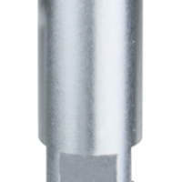 800q-01_120749 Lähikuva Kupo KS-286 16mm Baby Pin with Screw for Wood, jossa on rullattu sylinterimäinen kahva, sileä pyöristetty pää, jossa on reikä, aluslevy ja kierretty ruuviakseli alareunassa.