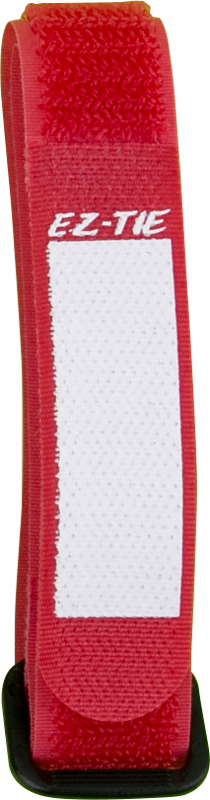 Punaisessa KUPO EZ-Tie -kaapelikahvassa 2cm x 41cm on valkoinen tarra-alue ja muovinen silmukka pohjassa, joka sopii täydellisesti kaapeleiden järjestämiseen tai esineiden kiinnittämiseen. Myydään 10 kappaleen pakkauksissa.