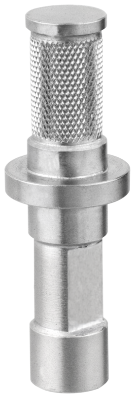 Lähikuva Kupo KS-151 Double Stud 16-17mm adapterista, metallisesta sylinterimäisestä liittimestä, jossa on kuvioitu kahva ja laippakeskiö, joka on suunniteltu käytettäväksi sovittimena teollisuus- tai koneasennuksissa.