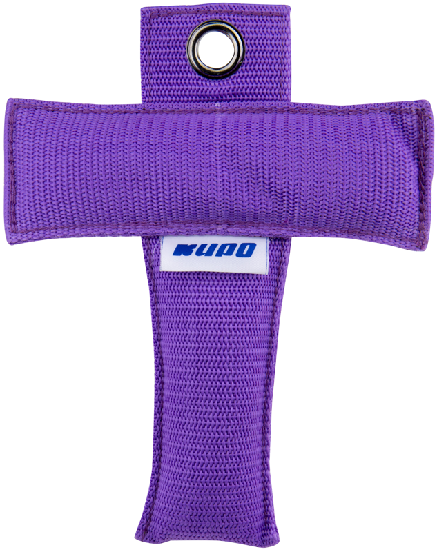 Kupo KS-168P Camera T Marker 6 "x8" (violetti) on violetti kudottu suojakotelo, jossa on ristin muoto, metallirengas yläreunassa ja valkoinen etiketti, jossa on sininen teksti "KUDO" lähellä keskustaa.