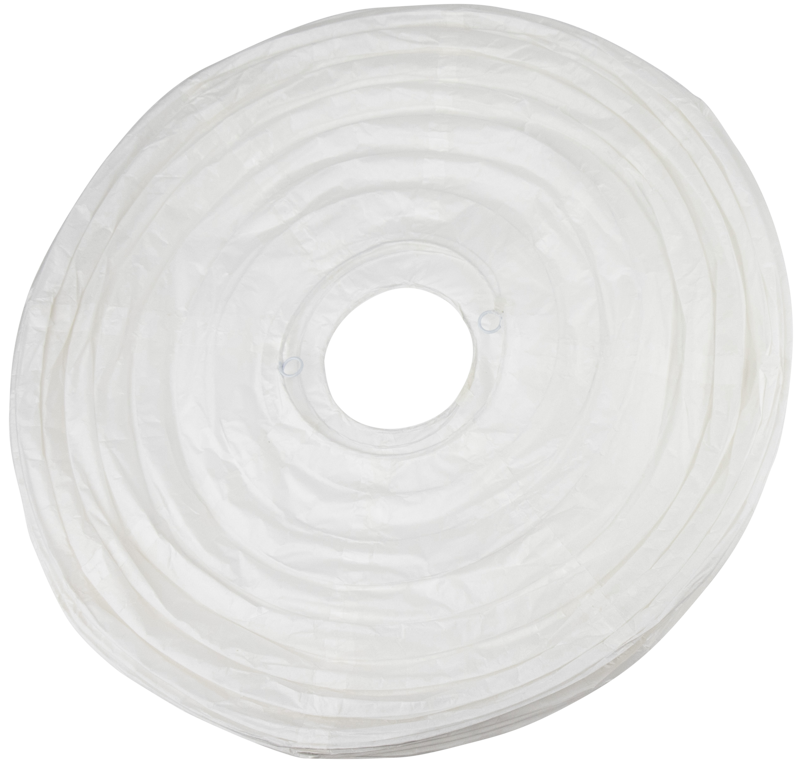 Kupo KS-181PL 18" paper lantern (5 pcs) has a white, round design with a central circular opening, viewed from above against a plain background.