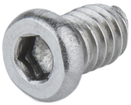 Lähikuva Kupo KS-197 1/4''-20 kuusiokoloruuvista, 6,3 mm pitkä (6 kpl:n sarja).