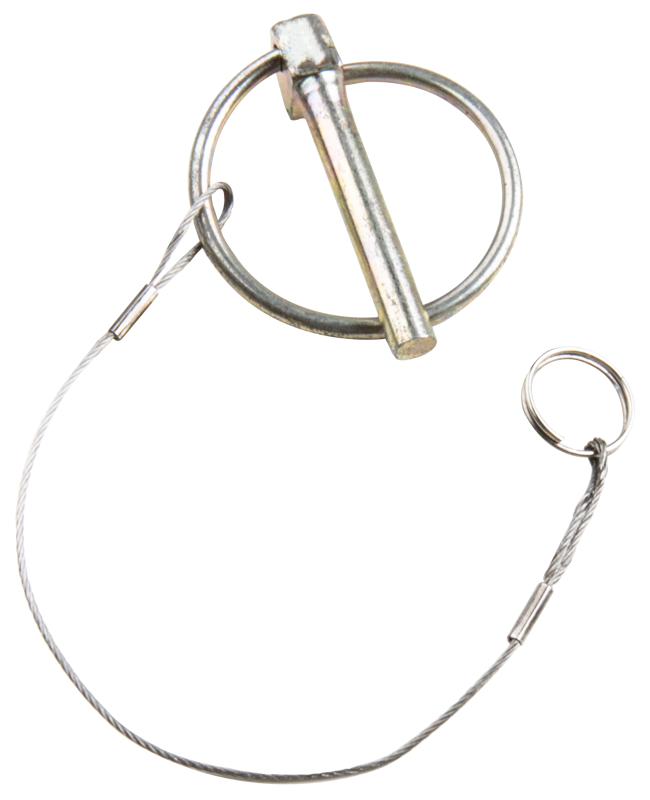 Kupo KS-279 Linchpin (set of 5) includes metal quick-release pins with circular rings, each connected to a smaller ring terminating in a steel cable, ideal for quick attachment or removal of components.
