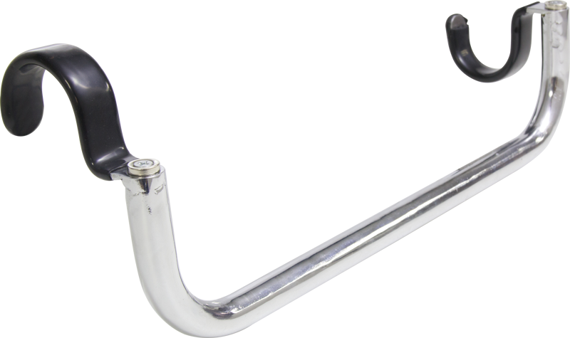 Kupo KS-320 Boom Grip (puominpidike), hopeaa metallia, jossa on mustat kaarevat kahvat molemmissa päissä, eristetty valkoisella taustalla.