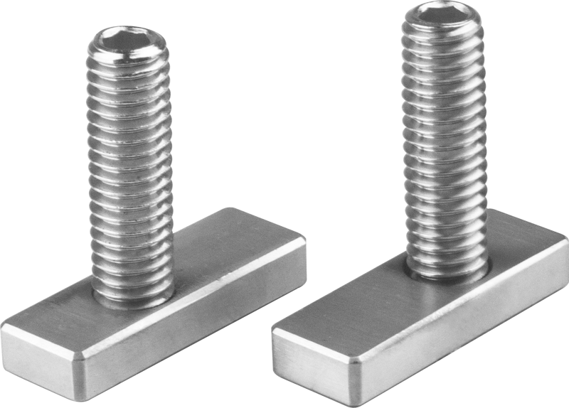 Kaksi Kupo KS-372 ruostumattomasta teräksestä valmistettua Mini-Flat Body -käynnistintä, joissa on 3/8"-16 ulkokierre (2 kpl), on sijoitettu vierekkäin tavalliselle vaalealle taustalle.