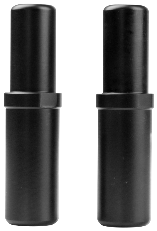 Kaksi KUPO KS-711 Balance Stud 1.27cm -yksikköä, mustat ja sylinterimäiset, joissa on pyöristetty yläosa ja leveämpi kaistale keskellä, seisovat pystyssä vierekkäin tavallista taustaa vasten.