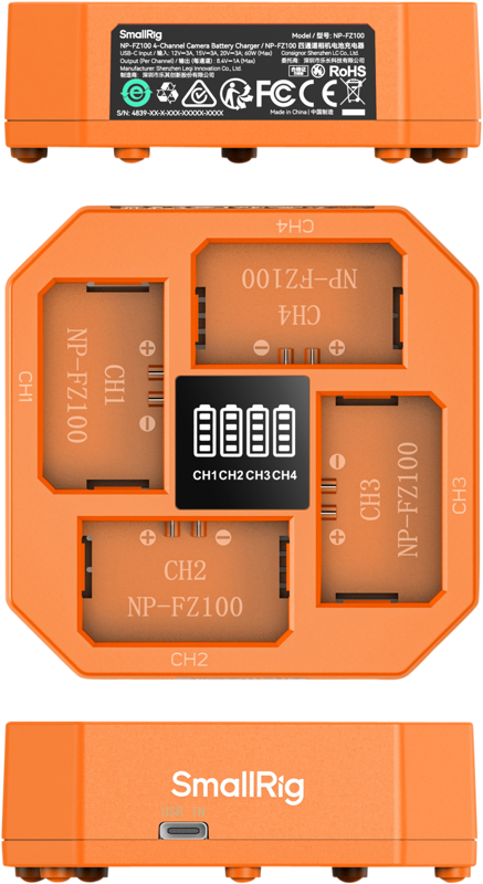 SmallRig 4839 4-Channel Camera Battery Charger NP-FZ100