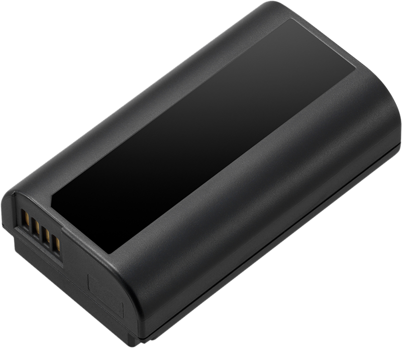 The Panasonic DMW-BLJ31E S1 series battery is a black, rectangular rechargeable battery with a smooth finish and gold pins at one end, which appears on a light background.
