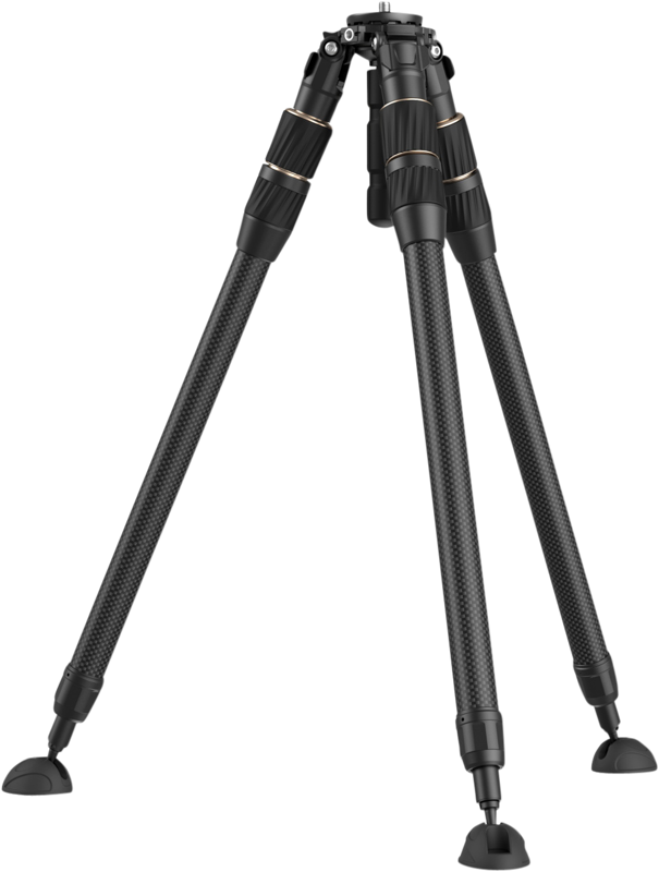 The SmallRig 4645 Carbon Fiber Tripod FT-S303 is a black, tripod tripod with adjustable legs and rubber feet, shown in white.