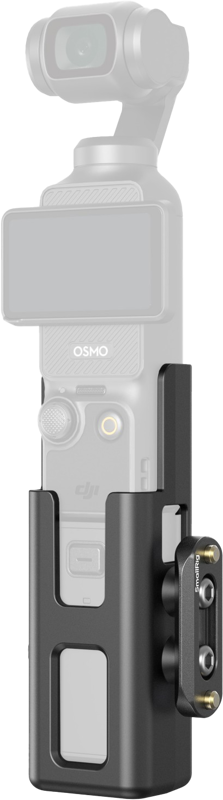 SmallRig 5117 Cage Kit for DJI Osmo Pocket 3 is a black metal mount with visible cutouts and a side mount for accessories. The camera visible in the photo is faded for illustration.