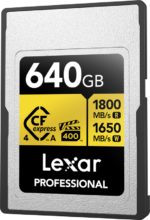 Lexar CFexpress 4.0 Pro Gold, VPG400, R1800/W1650 (Type A) 640GB memory card