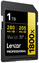 800q-03_128845 Lexar SDXC Pro 1800x U3 UHS-II R280/W210 (V60) 1TB -muistikortti
