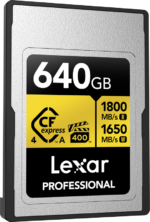 Lexar CFexpress 4.0 Pro Gold, VPG400, R1800/W1650 (Type A) 640GB memory card