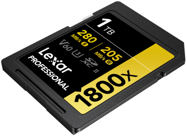 800q-04_128845 Lexar SDXC Pro 1800x U3 UHS-II R280/W210 (V60) 1TB -muistikortti