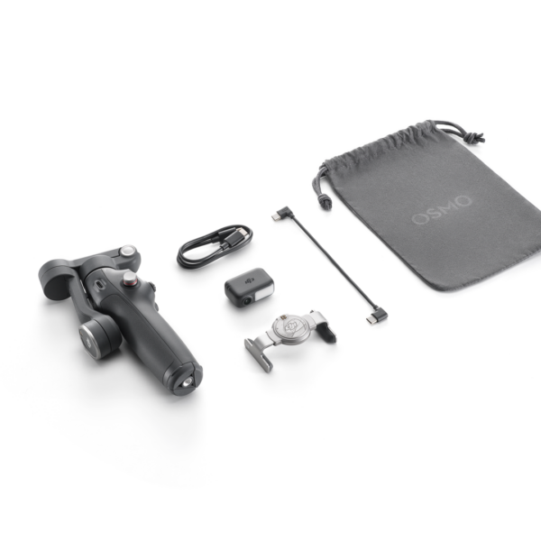 1080x1080_Osmo Mobile 7P in the box DJI Osmo Mobile 7P -gimbaali kännykälle