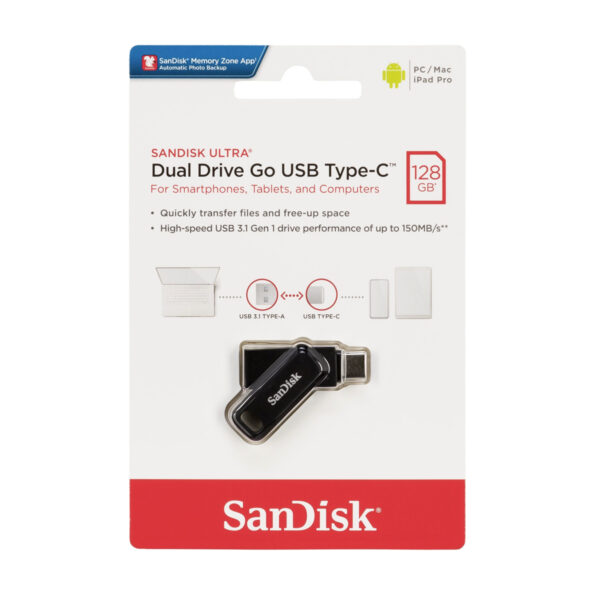 SanDisk Ultra Dual DriveGo 128GB USB Type C -muistitikku