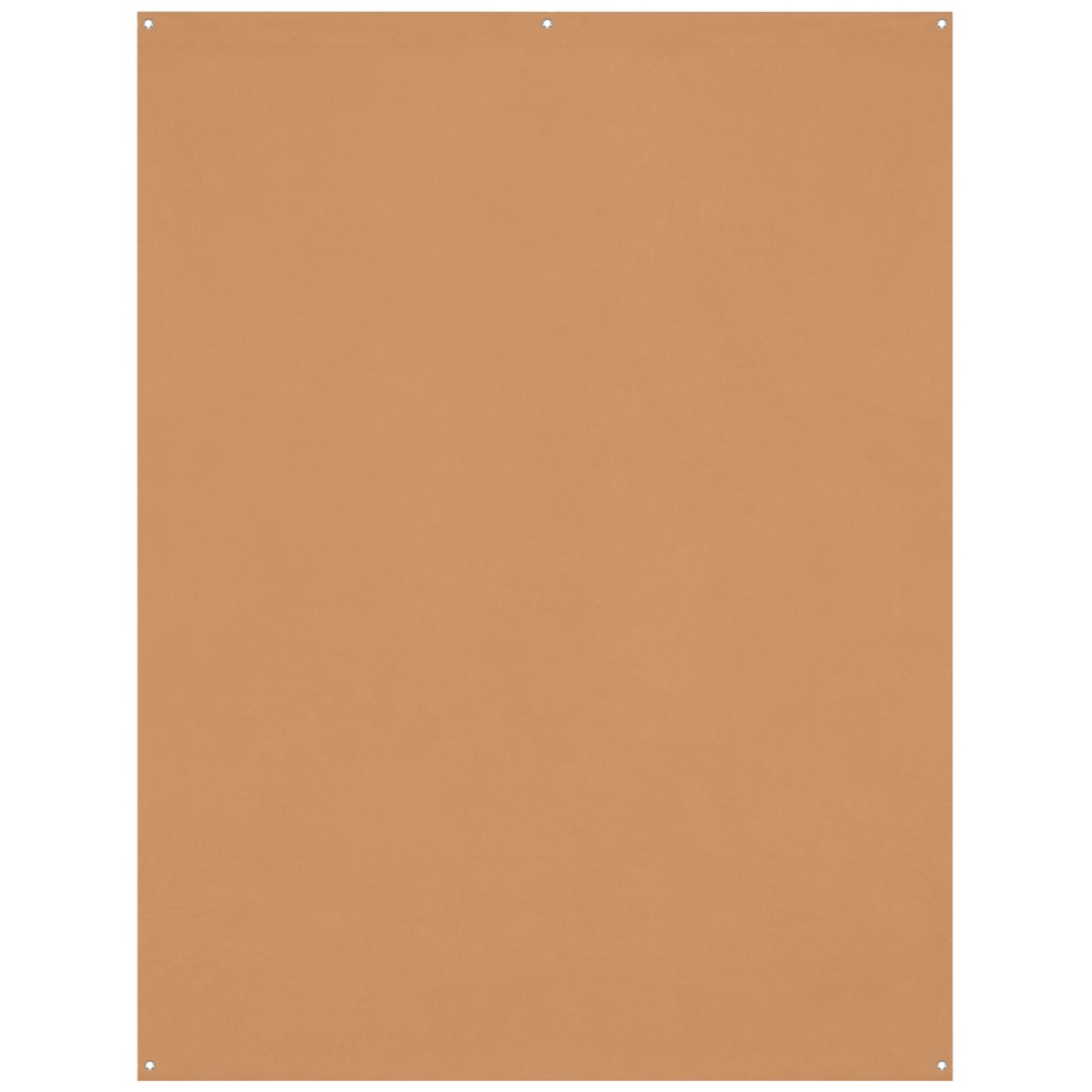 Westcott X Drop Wrinkle-Resistant Backdrop in Brown Sugar (1.5 x 2.1 m) is a rectangular sheet with four small holes in each corner and one in the middle at the top against a white background.