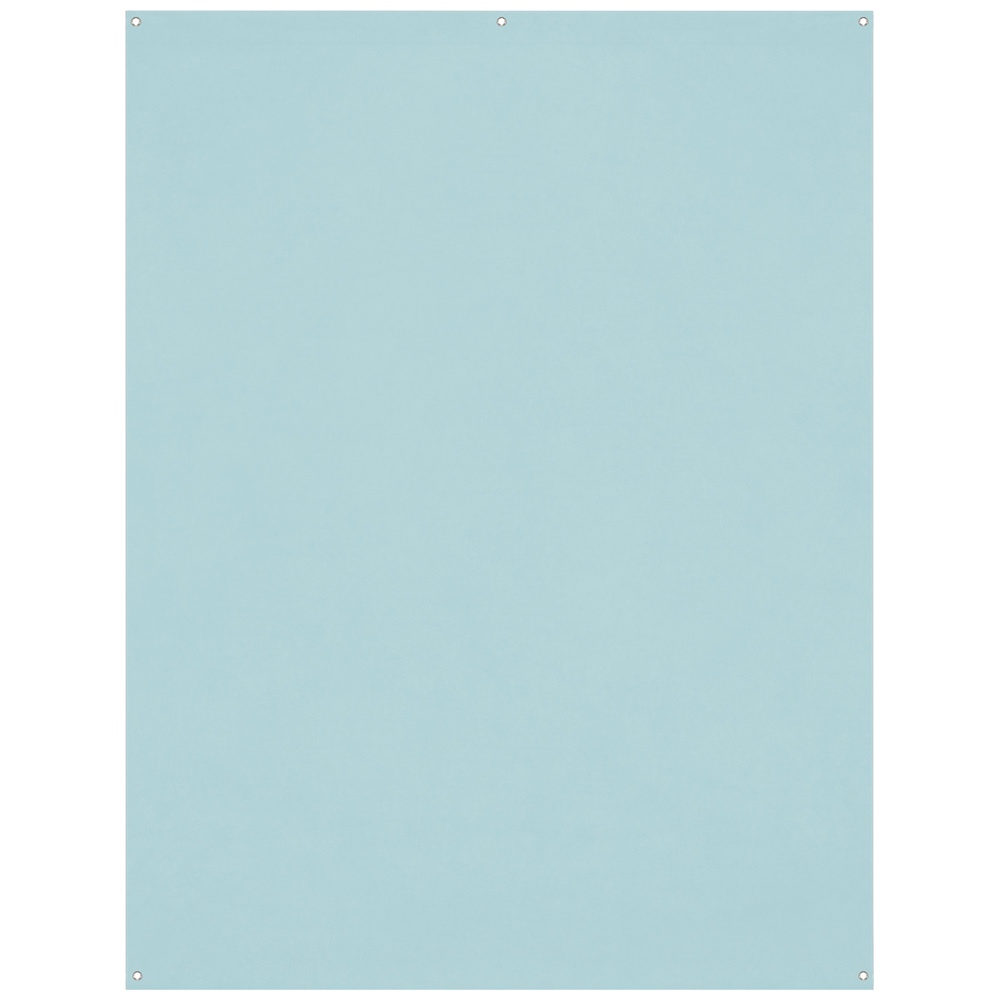 The Westcott X Drop Wrinkle-Resistant Backdrop in pastel blue (1.5 x 2.1 m) is rectangular with four corner vents and a central top vent, shown against a white background.