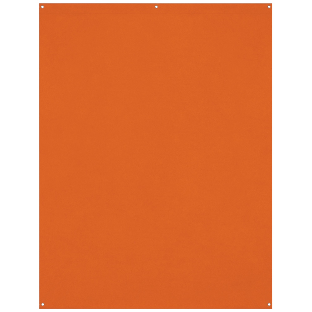 Westcott X Drop Wrinkle-Resistant Backdrop, Tiger Orange (1.5 x 2.1 m) is a rectangular backdrop with a smooth surface, small round holes at each corner and one at the top, shown against a white background.