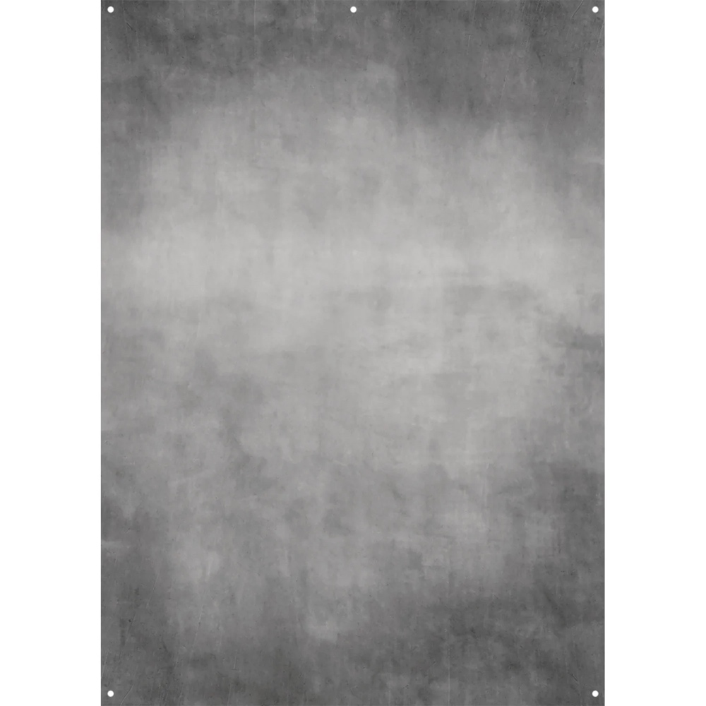 Westcott X Drop Stoffen Achtergrond - Vintage Grey by Glyn Dewis (152 x 213 cm) is a grey, subtly gradual textured surface with a slightly cloudy look and four corner holes for easy attachment or hanging.