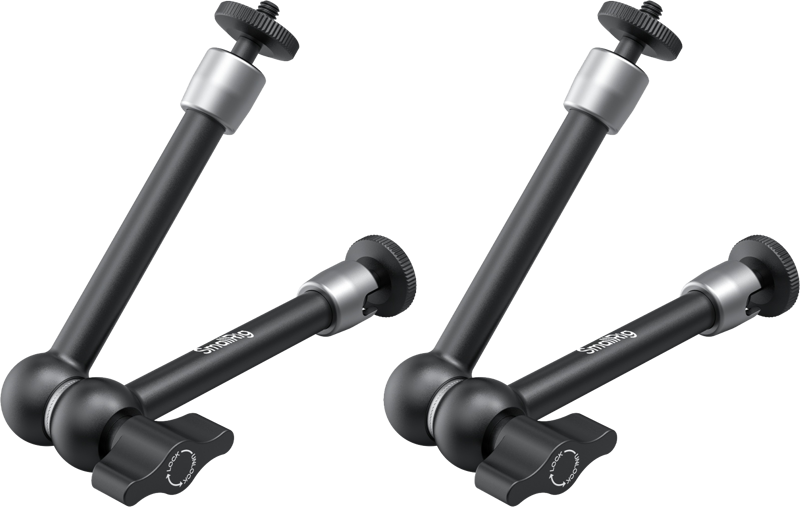 SmallRig 5317 Magic Arm Support Kit 9.8" includes two adjustable black metal mounting arms with joints and tension knobs for securely holding equipment or accessories such as cameras or lights.