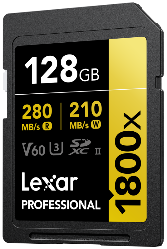 Lexar Pro 1800x SDXC U3 (V60) UHS-II R280/W210 128GB -muistikortti