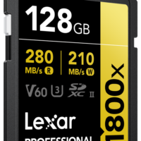 Lexar Pro 1800x SDXC U3 (V60) UHS-II R280/W210 128GB -muistikortti