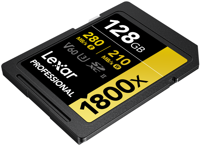Lexar Pro 1800x SDXC U3 (V60) UHS-II R280/W210 128GB memory card