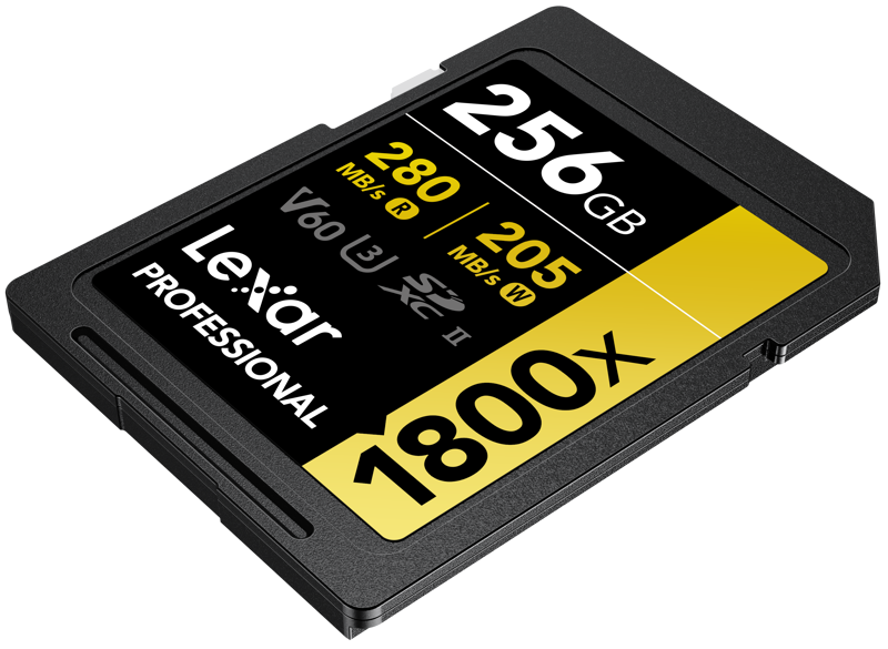 Lexar Pro 1800x SDXC U3 (V60) UHS-II R280/W210 256GB memory card