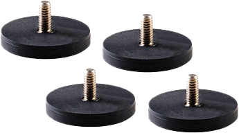 Four Nanlite magnetic base adapters with 1/4"-20 thread on a white background. Set contains 4 pieces.