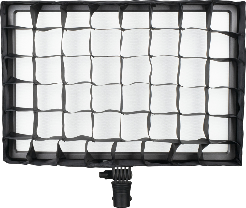 Nanlite Eggcrate for Lumipad 25 on suorakaiteen muotoisille LED-studiovaloille suunniteltu hunajakennoverkko-kiinnike, joka sopii valon ohjaamiseen valokuvauksessa tai videokuvauksessa jalustalle asennettuna.
