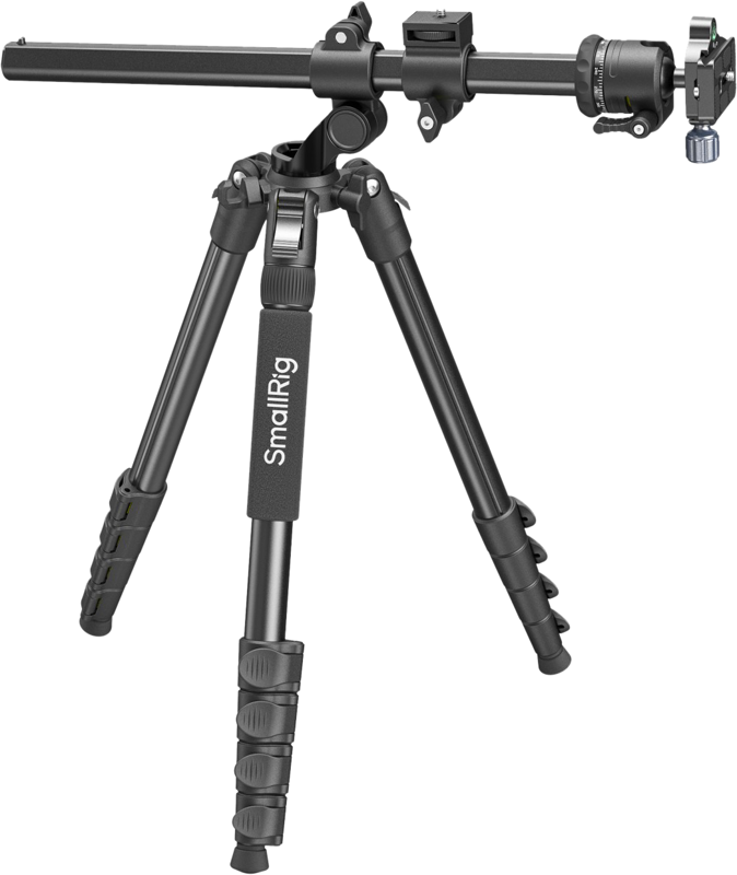 800q-01_133459 The SmallRig 5290 Professional Overhead Camera Tripod CT25 is a black, adjustable tripod with extendable legs and a horizontal centre column, designed for mounting cameras in a variety of photographic or video shooting settings.