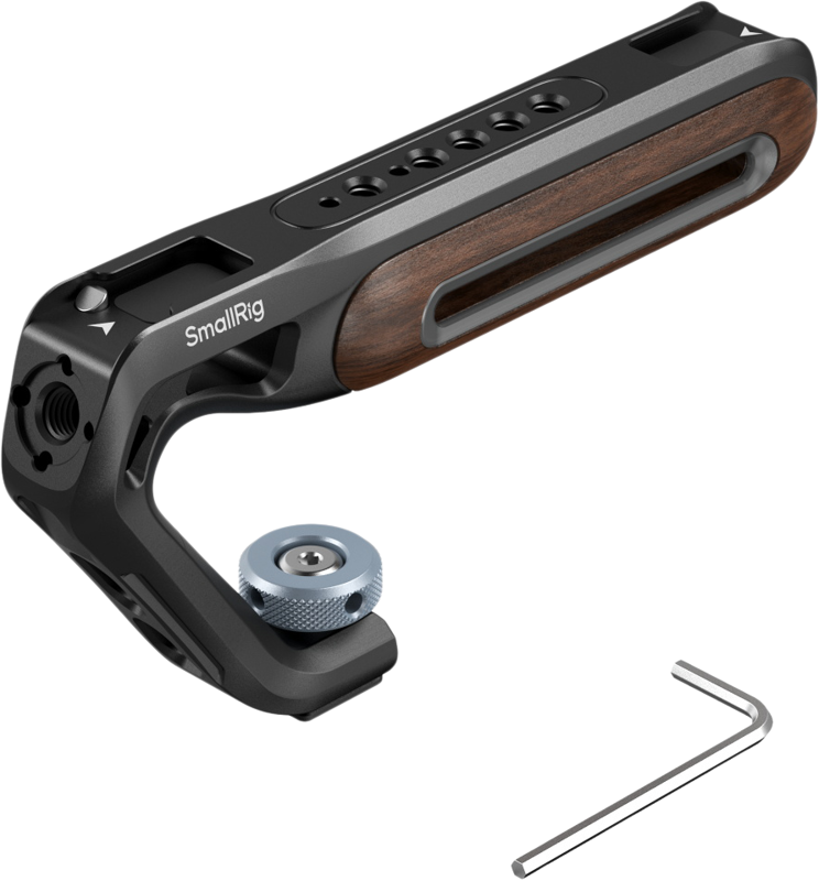 SmallRig 5250 Wooden Top Handle with Cold Shoe Mount