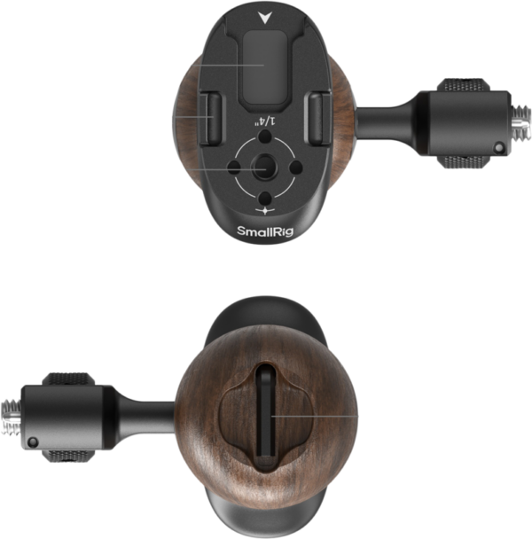 SmallRig 5238 Wooden Side Handle with 1/4"-20 & 3/8''-16 ARRI Locating Screws